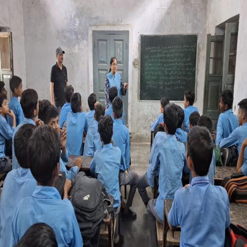 MEETING FOR ENVIRONMENT WITH STUDENT ECO COUNCIL OF SARDAR PATEL MUNCIPAL INTER COLLEGE
